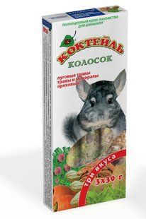 Колосок Коктейль для шиншил (луг трави, трави і мінерали, горіх) 90 г PR240101 фото