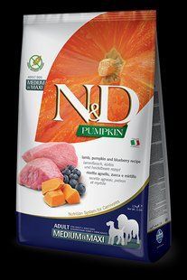 Farmina (Фарміна) n&d Grain Free Pumpkin dog Lamb & Blueberry Adult Medium & Maxi 2,5 кг сухий корм 156347 фото