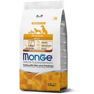 Monge Dog All breeds Adult індичка, рис та картопля 2,5 кг 70011389 фото