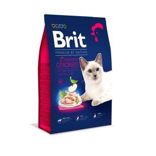 Brit Premium Cat Sterilized 8 кг Сухий корм для стерилізованих кішок і котів з куркою і рисом 171870 фото