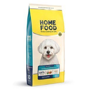 Гипоаллергенный корм Home Food для взрослых собак малых пород форель с овощами dog Adult Mini 10 кг 4820235020316 фото
