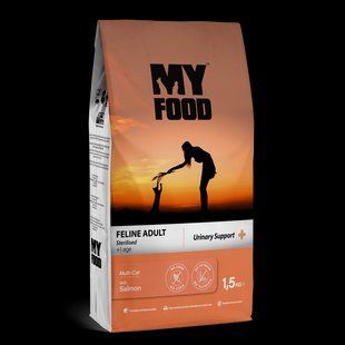 Сухий Корм Myfood Суперпреміум для дорослих стерилізованих котів з Лососем 1,5 кг 800882 фото