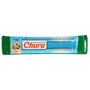 Лакомство INABA "Churu" для собак, сливочный мусс в стиках, курица с сыром 1 сток/ 14 гр EUD614-1 фото